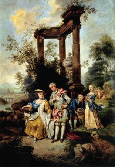 Johann Conrad Seekatz Die Familie Goethe in Schafertracht oil painting picture
